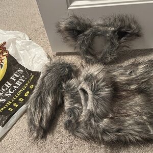 Gray Faux Fur Costume Set